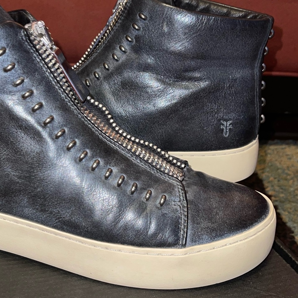 FRYE Lena Rebel Zip High Top Leather Sneaker sz 7.5